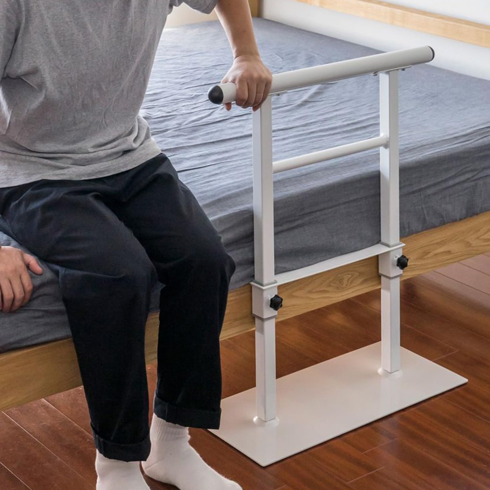 ♿ベッド・布団から立ち座り助ける 室内用 手すり [新品の純正滑り止めマット] ヤフー1位 ベッド用手すり 手すり サイドレール 寝起き